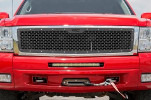 Chevrolet Silverado 1500 Mesh Grille - Rough Country - With Stainless Steel Hardware - Black - '07-'13 Chevrolet Silverado 1500 Mesh Grille - Rough Country - With Stainless Steel Hardware - Black - '07-'13